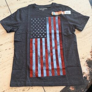 NWT Thereabouts Kids Gray American Flag T-Shirt